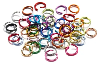 300 Aluminium-Binderinge, 0,8x6 mm, gemischte Farben, DIY
