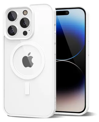 Produktbild von Magnetisch Hülle für iPhone 14 Pro, Kompatibel mit MagSafe, Transparent Acryl Stoßfeste Handyhülle Weiß