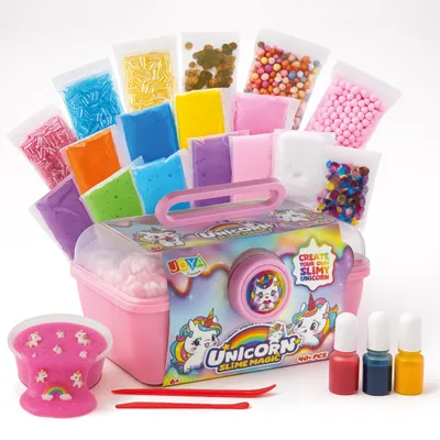 Produktbild von Joya Kreatives Einhorn Schleim-Paket 75-teilig – Komplettes Schleim-Bastelset für Kinder mit Einhorn-Zubehör