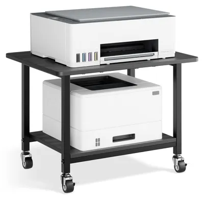 Productafbeelding van Printertafel - Printerstandaard op wieltjes - 50 x 30 x 30 cm - Zwart