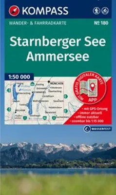 Obrázok produktu pre Turistická mapa KOMPASS 180 Jazero Starnberg, Ammersee 1:50 000