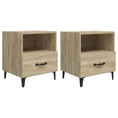 Produktbild von Eleganten-Stil Nachttisch, 2er Set, Beistelltisch,Modernes Design, Sonoma-Eiche Holzwerkstoff - Nachttische & -schränke - Möbel26