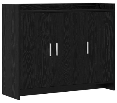 Immagine prodotto di Mobile bar in legno effetto rovere nero, dimensioni 98,5 x 33 x 80 cm, realizzato in legno ingegnerizzato