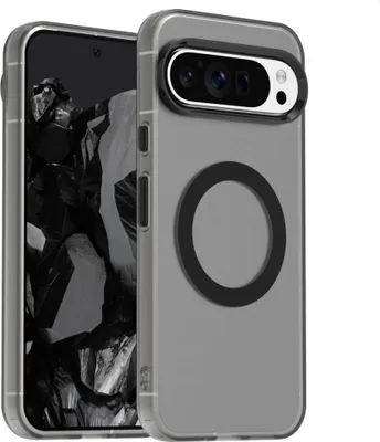 Obrázek produktu pro Pouzdro pro Google Pixel 9 / Pixel 9 Pro, kompatibilní s MagSafe, tenké poloprůhledné matné nárazuvzdorné pouzdro na telefon Černý