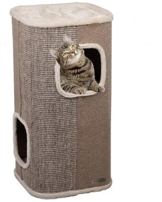 Produktbild von kratztonne für Katzen – Flamingo Greta XXL – 130 cm – Ø 50 cm – Sisal & Plüsch –