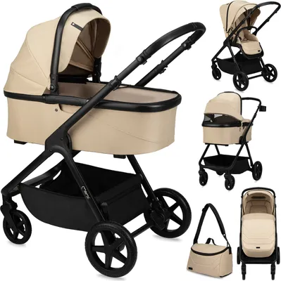 Produktbild von WÓZEK SPACEROWY GONDOLA 2w1 MoMi GISELLE BEŻOWY - ADAPTERY TORBA AKCESORIA