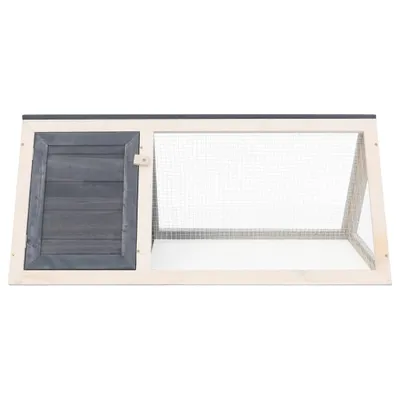 Image de vidaXL Clapier pour petits animaux/lapins Gris Bois