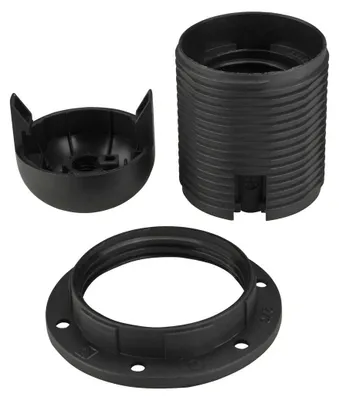 Produktbild von Unitec E27 Lampenfassung Fassung schwarz Max. 60W M10 Kunststoff