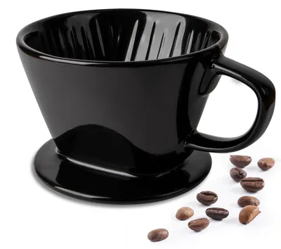 Porzellan-Kaffeefilter, manuell, 2 Tassen, schwarz