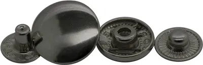 50 Stk Druckknopf Set rund S-Feder Verschlüsse Schnappknopf Metall Größen 12,5mm anthrazit