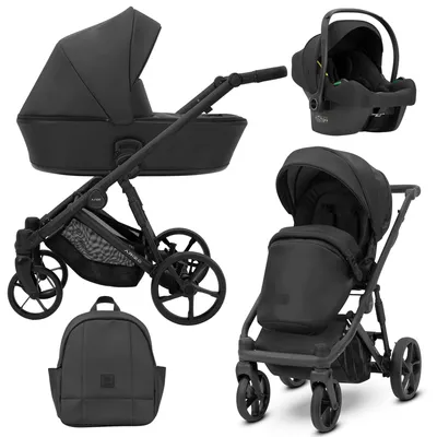 Produktbild von Kunert Arizo 3-in-1 Kombikinderwagen Black Eco mit Babyschale