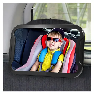 Immagine prodotto di Specchio per auto per bambini Vinabo a 360°, resistente agli urti, specchio per il sedile posteriore dell'auto