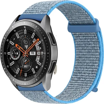 Produktbild von Smartwatch Armband für Samsung Galaxy Watch (2018) 46mm Nylon Textil Band Ersatzband Wechselband Klettverschluss flexibel atmungsaktiv Blau