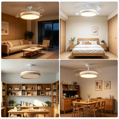 Imagen del producto de Ventilador de techo con luz - 30 W de potencia - 47,5 cm de diámetro - Blanco