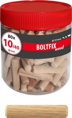 Produktbild von TOX Holzdübel Boltfix wood 10x40 mm, Riffeldübel aus massiver Buche / innen