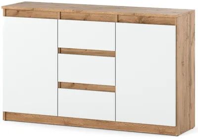 Zdjęcie produktu dla Komoda 120 cm Aga wotan biała matowa z szufladami nowoczesna do salonu