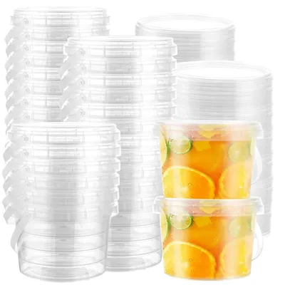 30 Kunststoffbehälter mit Deckel, 500 ml, auslaufsicher