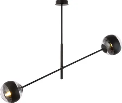 Obrázek produktu pro Emibig závěsná lampa 2xE14 40W LINEAR 2 BLACK/STRIPE 1168/2
