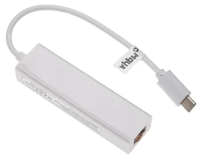 Produktbild von vhbw USB Typ C auf RJ45 Adapter für Notebook, Desktop-PC - Ethernet Adapter mit 3 zusätzlichen USB-A Buchsen Weiß