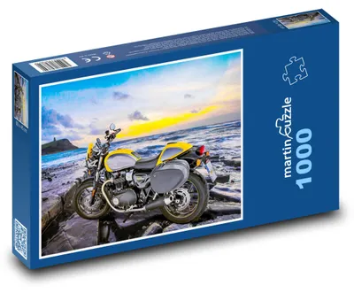 Produktbild von Puzzle 1000 Motorrad am Meer - martinpuzzle