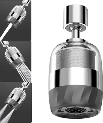 Image de Allecto Premium - Régulateur de jet d'eau rotatif à 360° avec filtre | Embout pour robinet de cuisine et de salle de bain | Rallonge M24/M22 | Tête de pulvérisation à 3 modes | Filtre de pulvérisation pour robinet | Adaptateur de robinet