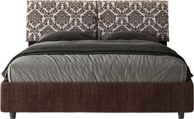 Produktbild von ITYHOME - Gepolstertes Bett ohne Lattenrost 160x190 mit Stoffbezug Agata 4 Bordeauxrot Mados