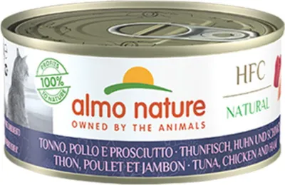 Produktbild von Almo Natur hfc Katze Thunfisch&Huhn&Schinken 150gr Almo - Malanico