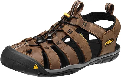 Produktbild von Keen Herren Echtleder Sandale 'Clearwater CNX Leather' dark earth/black, Herren:43 EU