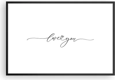 Produktbild von Gerahmtes Poster - Schwarzer Rahmen - Ich liebe dich handschriftlich - 91,5x61 cm - Wand Bild - Wanddeko - Wandbilder - Kunstposter - Wandposter - Bilderrahmen - Bilder - Kunstdruck - P2BAA91x61-4644