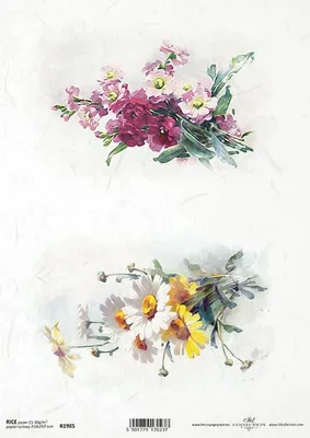 Immagine prodotto di ITD carta di riso per decoupage, R1985 fiori di primavera, camomilla, mughetto