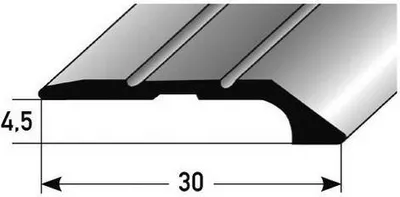 Produktbild von PROVISTON | Abschlussprofil | Aluminium eloxiert | Silber | Breite 30 mm | Höhe 4.5 mm | Länge 2700 mm | Selbstklebend | Einfassprofil | Einschubprofil | Abschlussleiste | Bodenprofil | 1 Stück