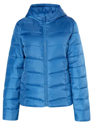 Produktbild von Damen Winter Steppjacke mit Kapuze und synthetischer Isolierung, Farbe Blau, Größe XS