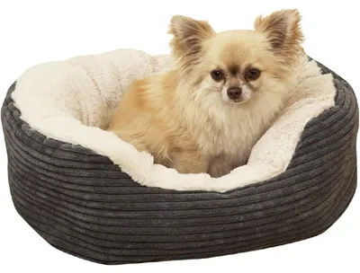 Produktbild von Hundebett Hundekorb Hundesofa - Weicher Plüsch - Waschbar bei 30 Grad - 51 cm - Grau