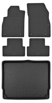Productafbeelding van Rubberen automatten + kofferbakmat voor Opel Astra J 2009-2015 (hatchback) – 5-delig, zwart, op maat – Wielganizator