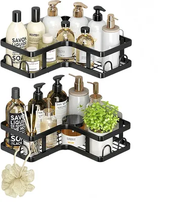 Image de Étagère de douche sans perçage - Lot de 2 - Étagère de douche en acier inoxydable 100%