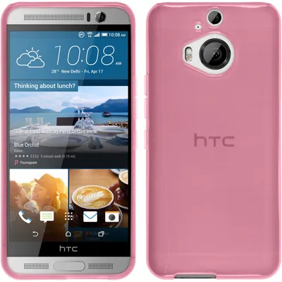 Produktbild von PhoneNatic Case kompatibel mit HTC One M9 Plus - rosa Silikon Hülle transparent + 2 Schutzfolien