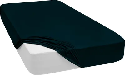 Produktbild von Spannbettlaken Jersey Spannbetttuch 100% Baumwolle Bettlaken Spannbettuch Laken 28 Farben, Größe:160 x 200 cm, Farbe:Dunkelgrün