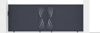 Produktbild von Schiebetor aus aluminium 4m VELETA H.140cm grau