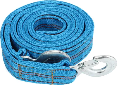 Obrázok produktu pre Ťažný popruh s hákom, dĺžka 13 stôp, nosnosť 5 ton, vysokopevnostný nylon pre osobné vozidlá, SUV, obytné vozidlá, prívesy, ATV