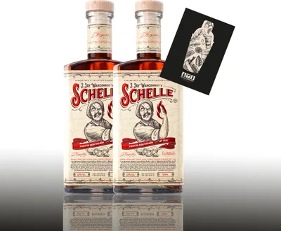 Produktbild von Die Schelle 2x 0,5L (33% Vol) 2er Set Pikanter Kräuterlikör mit Chili