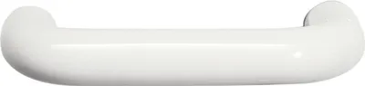 A white, curved handle or bar.