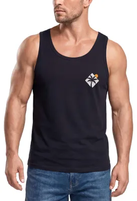 Produktbild von Tanktop Herren mit Grafik-Print - Logo Design Palme - Trägershirt Baumwolle Sommer Sport Streetwear Neverless®