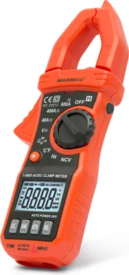 Produktbild von Digitales True-RMS-AC/DC-Zangenmessgerät – Professionelles Messgerät – Misst Spannung, Strom, Widerstand, Frequenz und Temperatur – Relativer Messmodus – Phasenfinder mit Licht- und Tonanzeige – NCV [25612]