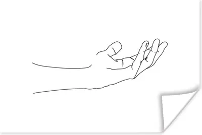 Produktbild von MuchoWow® Poster Linienkunst - Hand - Minimalismus 60x40 cm - Schlafzimmerdekoration