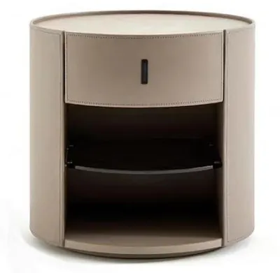 Produktbild von Beiger Designer Nachttisch Luxus Nachtkonsole Schlafzimmer Möbel Stil