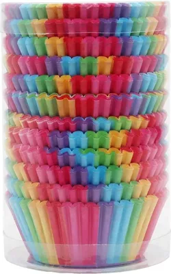 Produktbild von 200 Stück Regenbogenpapier Muffinförmchen