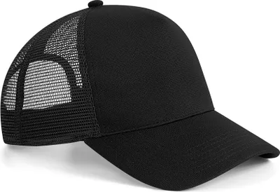 Produktbild von Beechfield Microknit Trucker-Cap mit Snapback PC3607 (Einheitsgröße) (Schwarz)