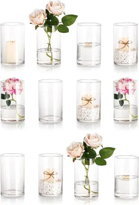 Produktbild von Famanu Glasvase 12 Stück - Elegante Tischdekoration für Hochzeiten und Events