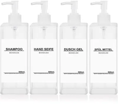 Image de Ensemble de pommeaux de douche - design élégant - lot de 4 - noir - plastique