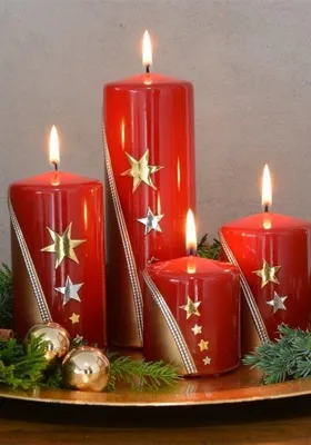 Produktbild von Weihnachtskerzen Advent-Set dunkelrot